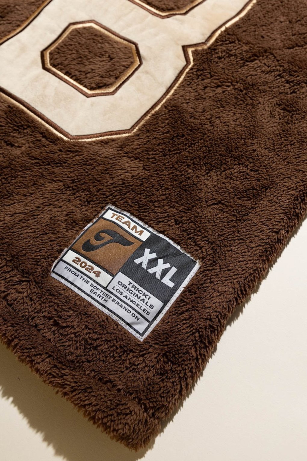 oversized football jersey in brushed fur