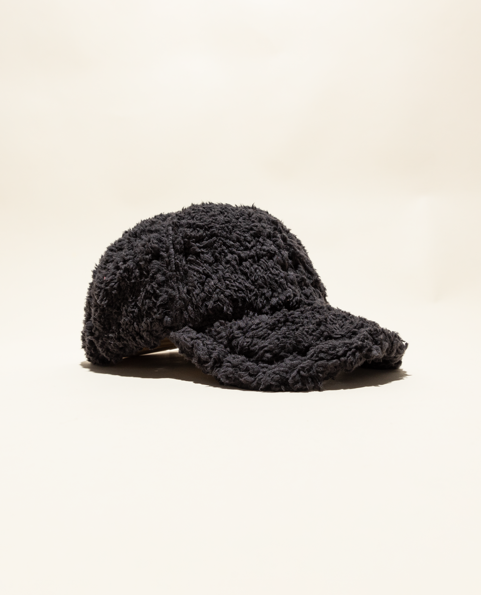baseball cap in teddy sherpa