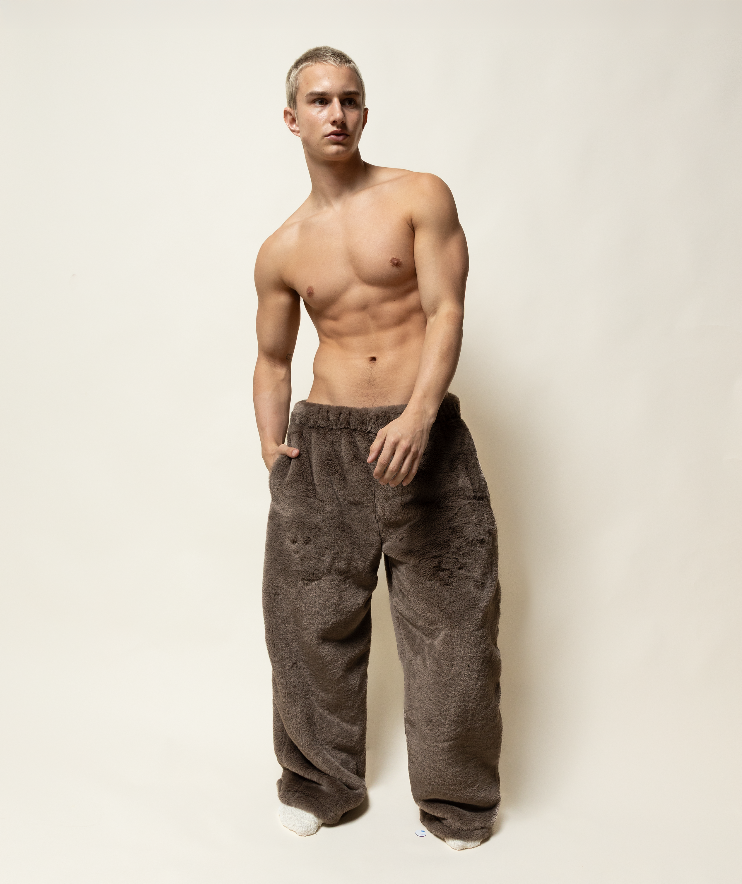 baggy sweats in minky fur