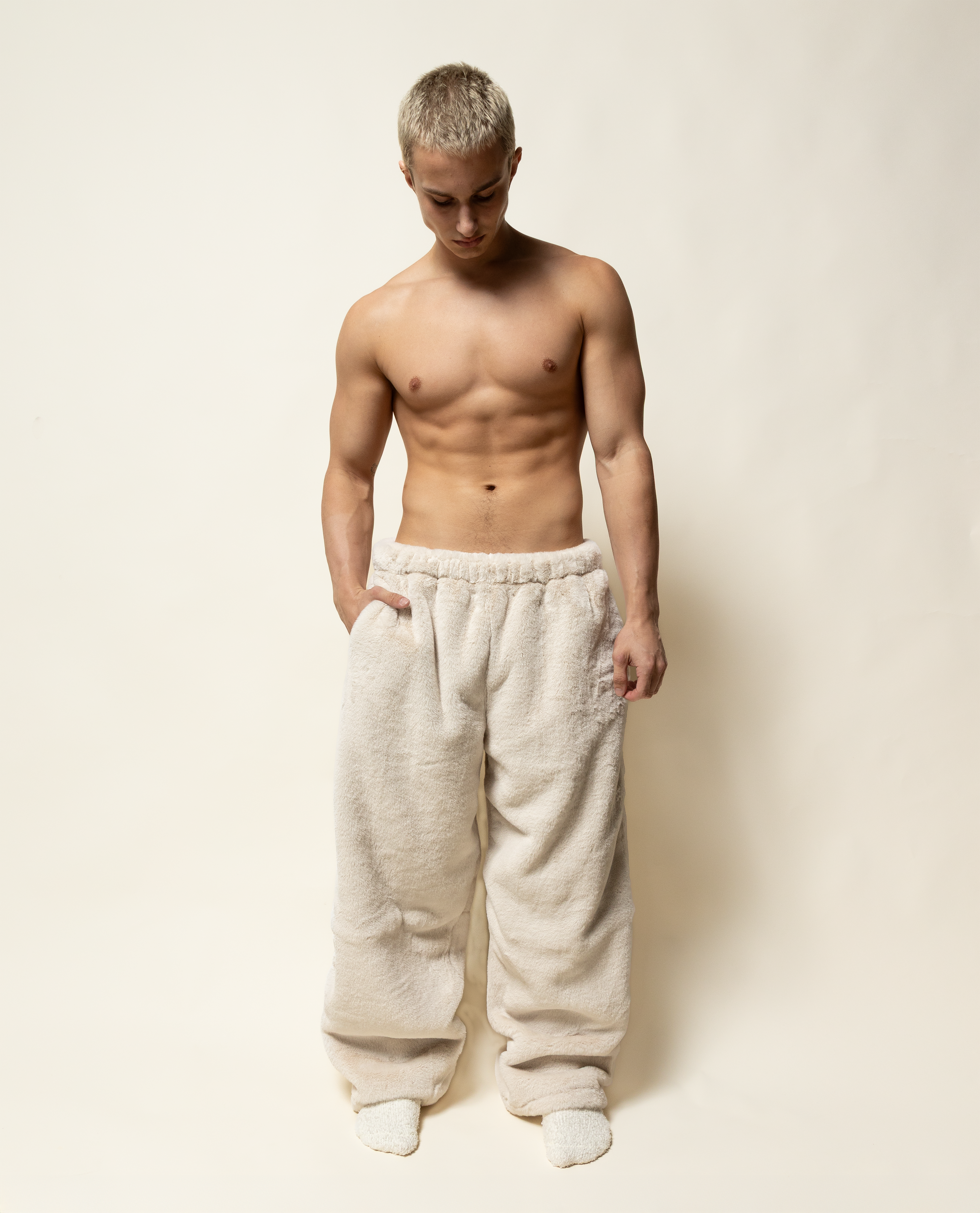 baggy sweats in minky fur