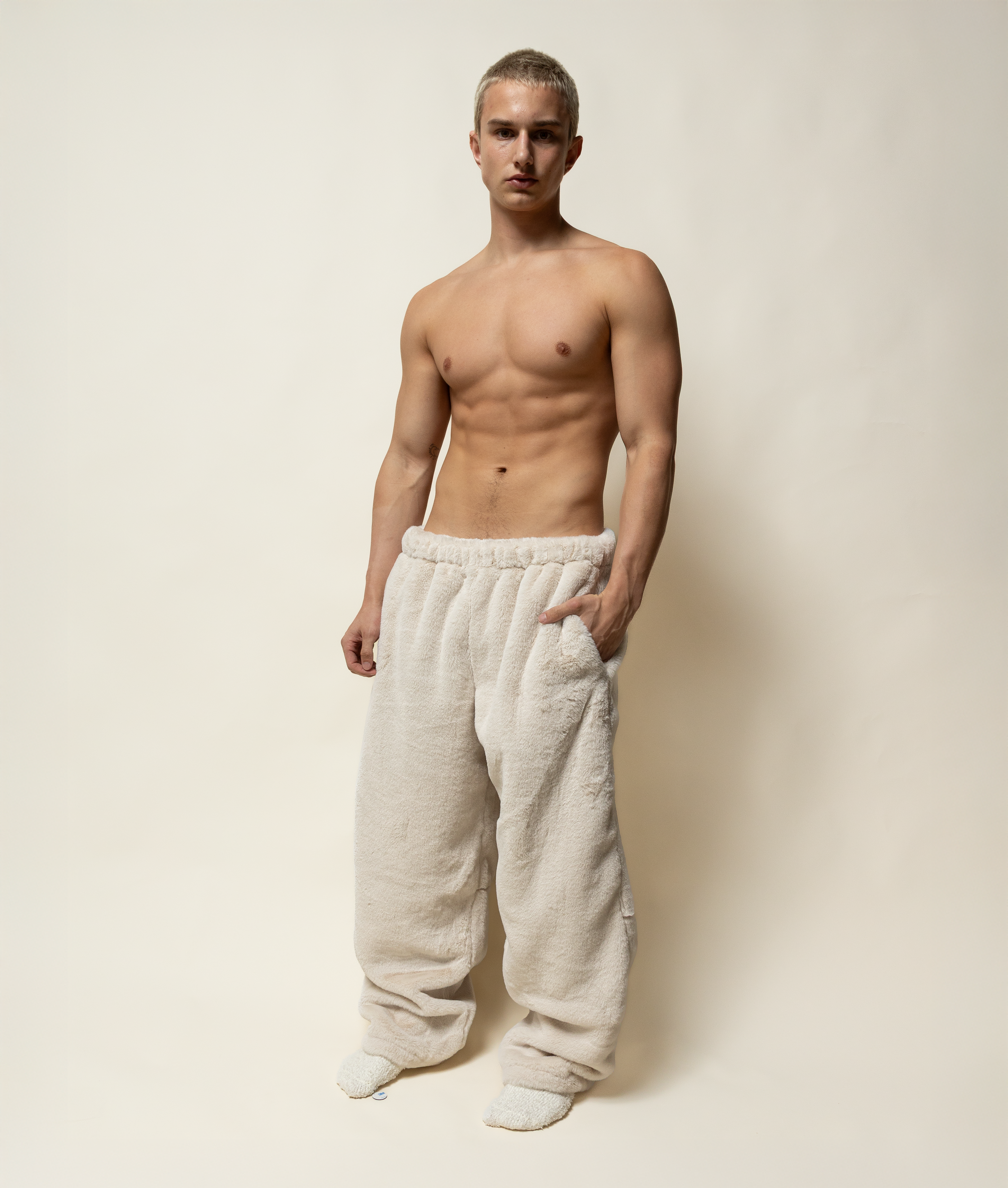 baggy sweats in minky fur