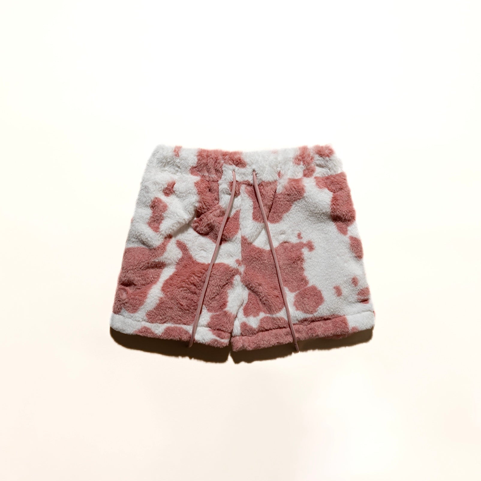 5" shorts in cow print fur