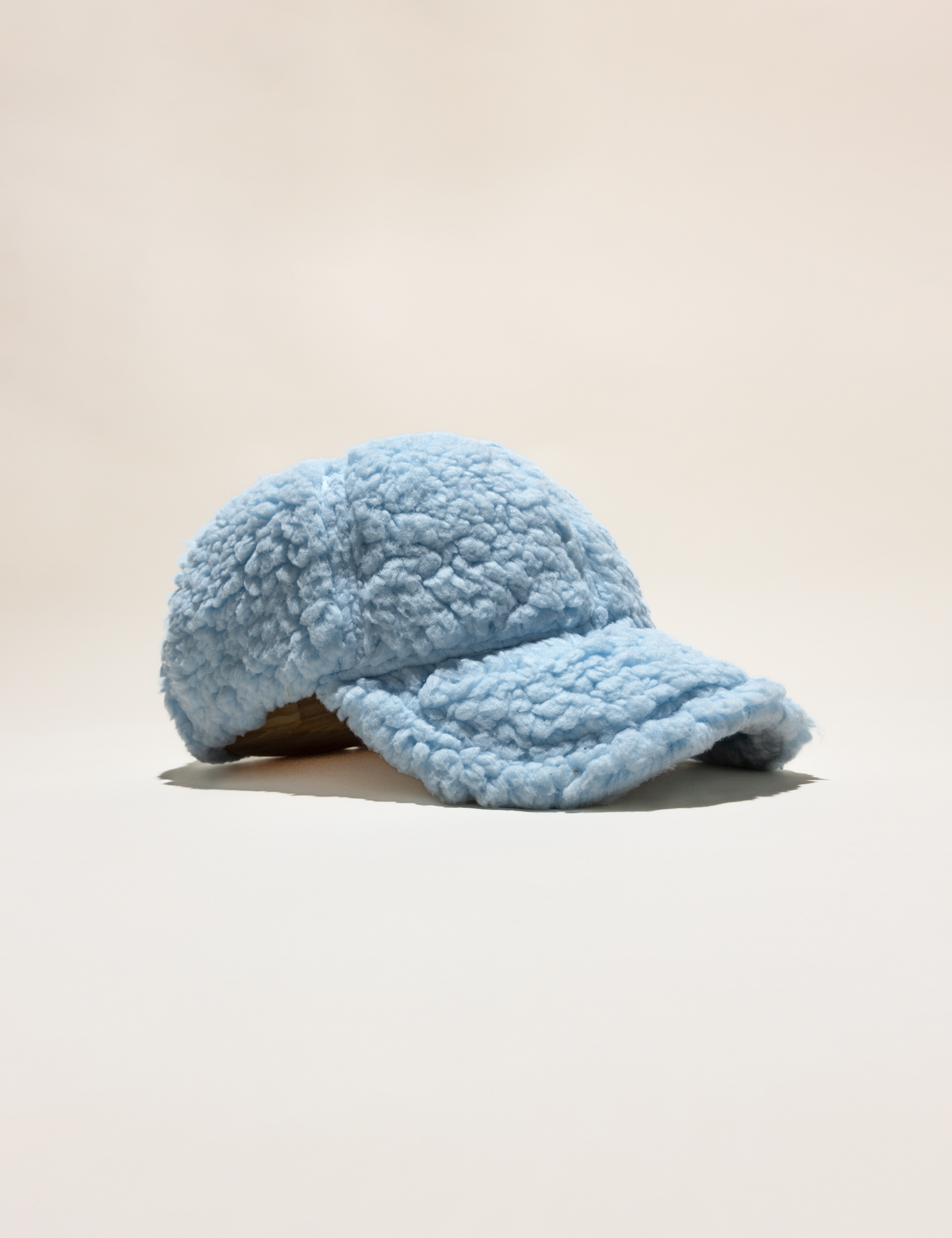 baseball cap in teddy sherpa