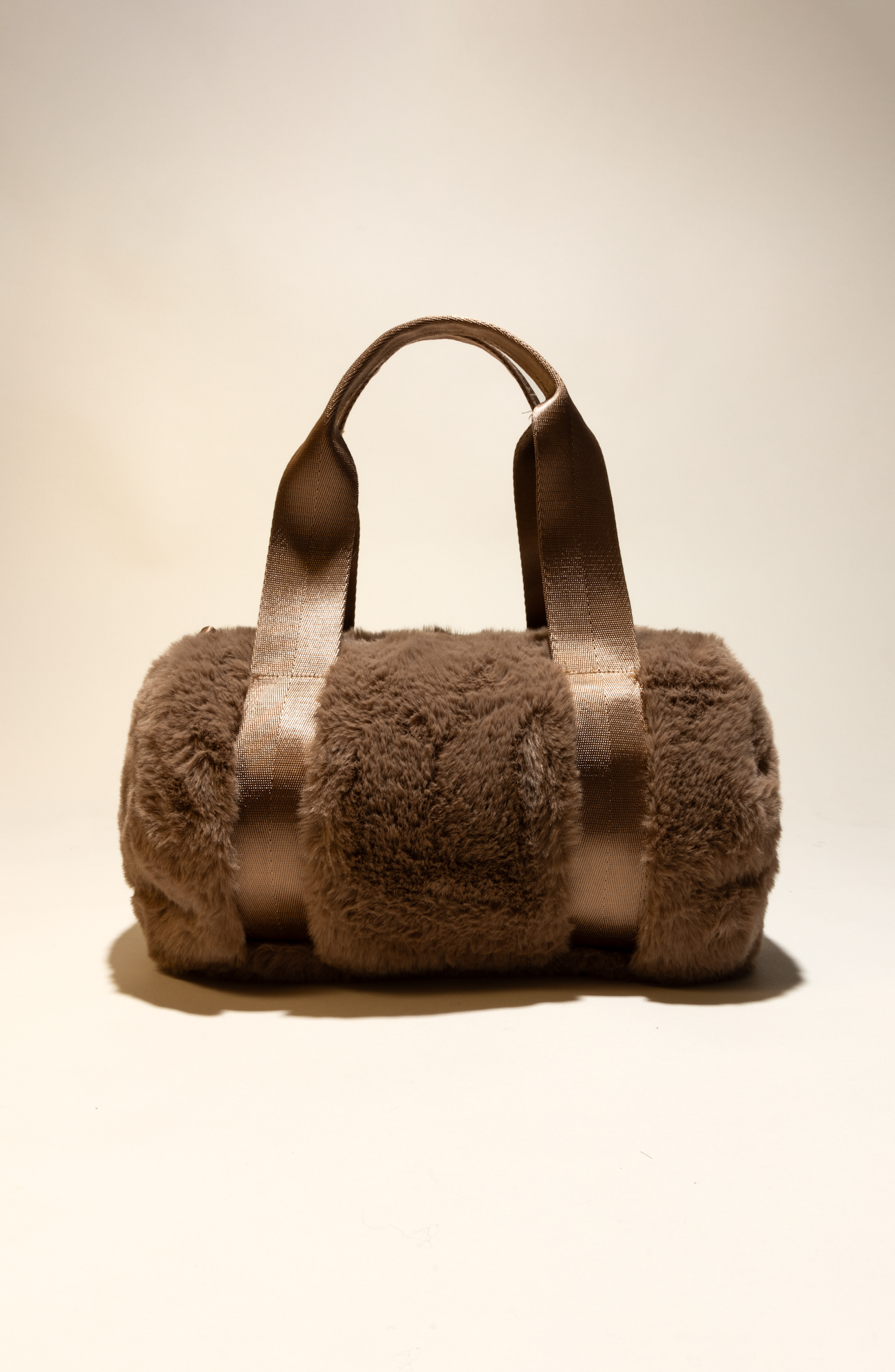 mini duffel in minky fur