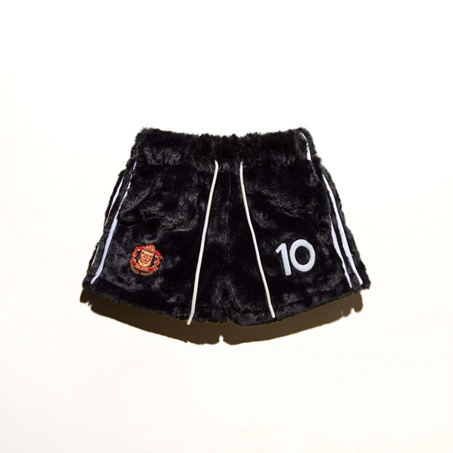 5" soccer shorts in minky fur