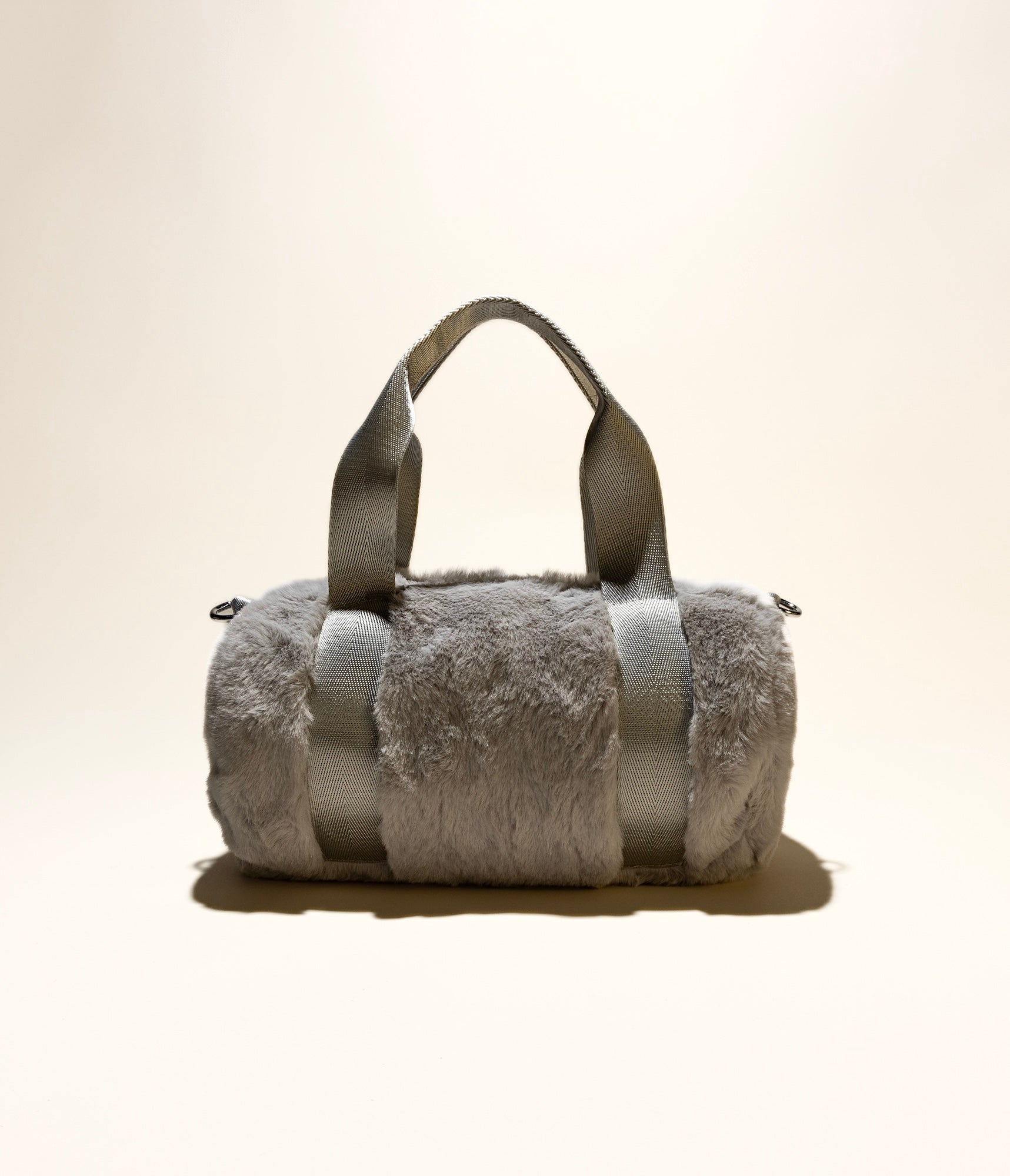 mini duffel in minky fur