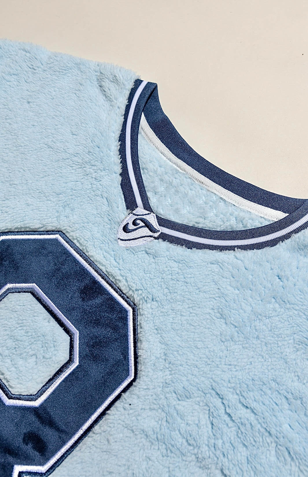 oversized football jersey in brushed fur