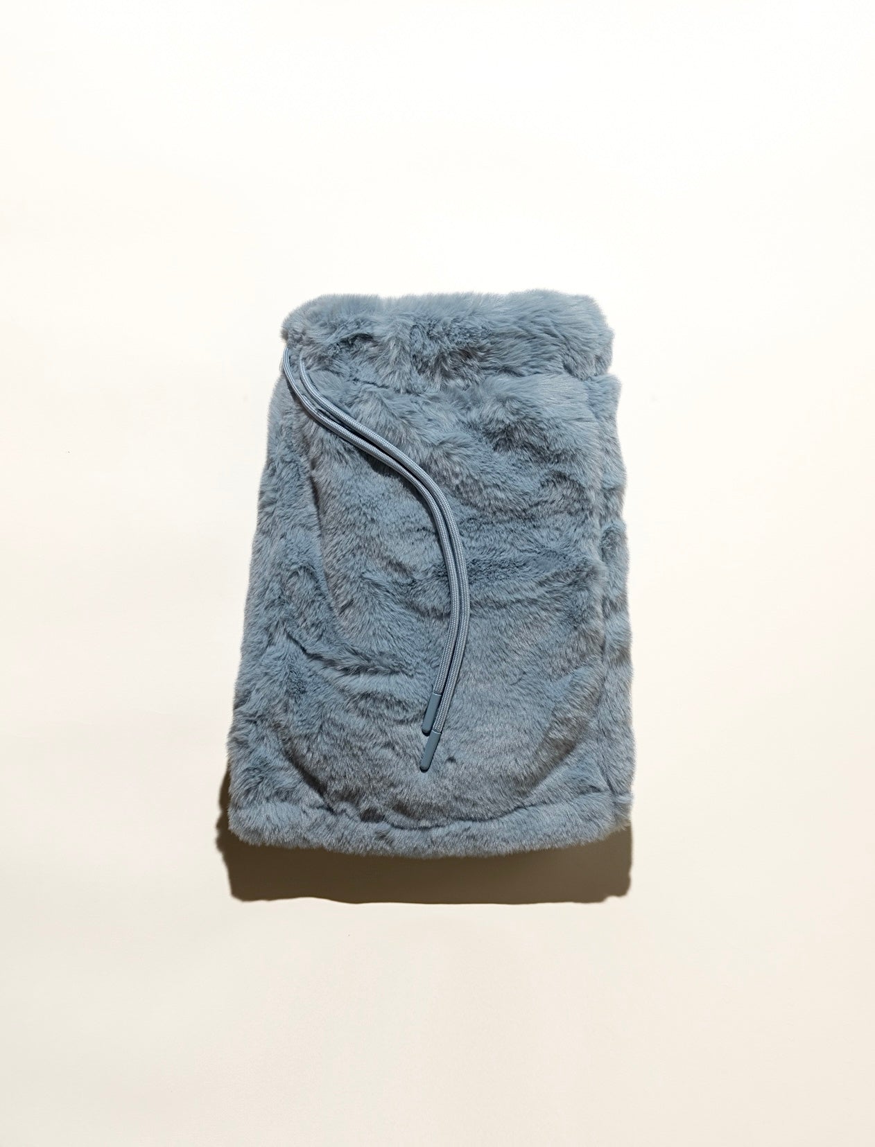 minky fur shorts - sky blue