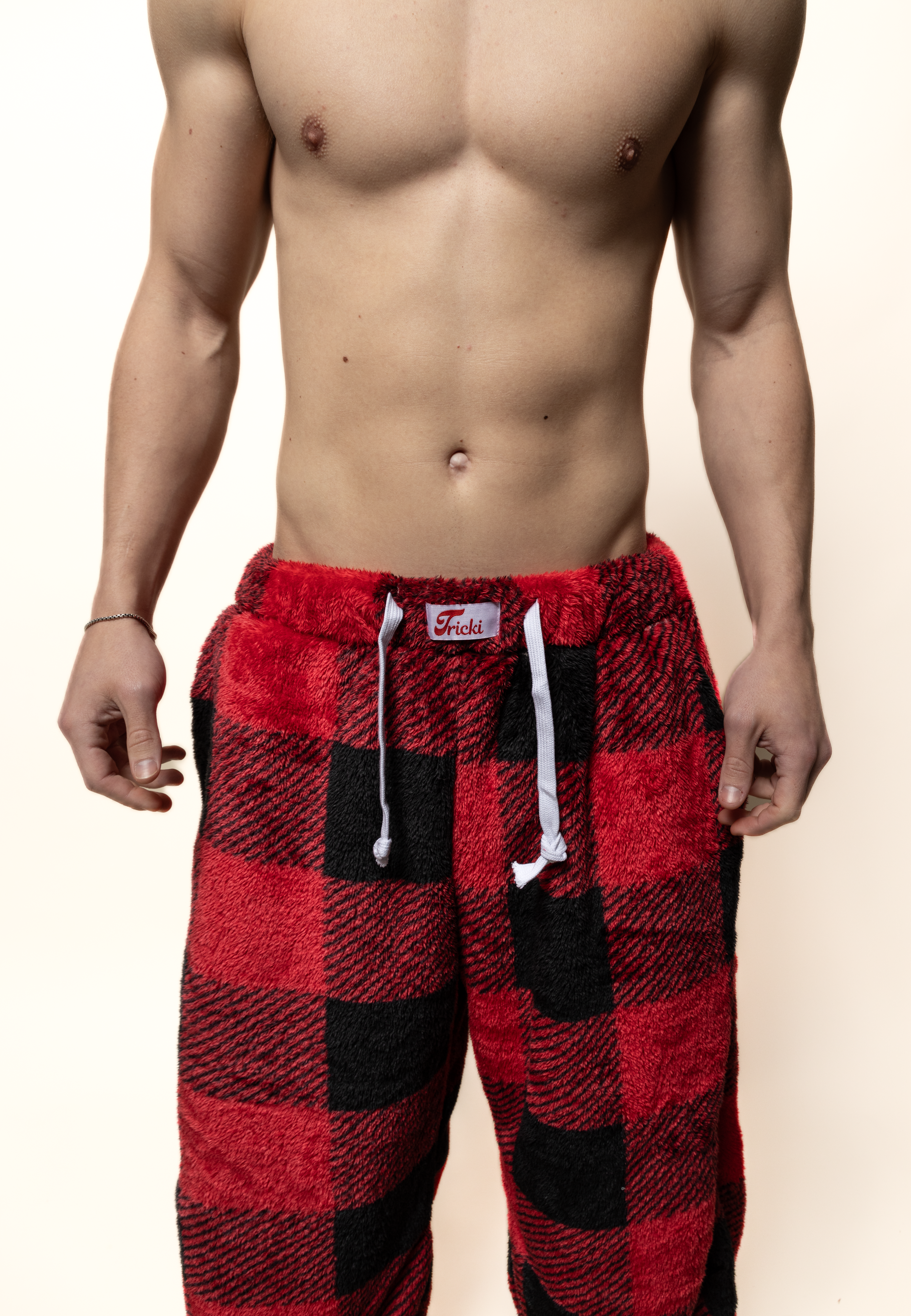 mens pajama pants red checkered tricki pants fur