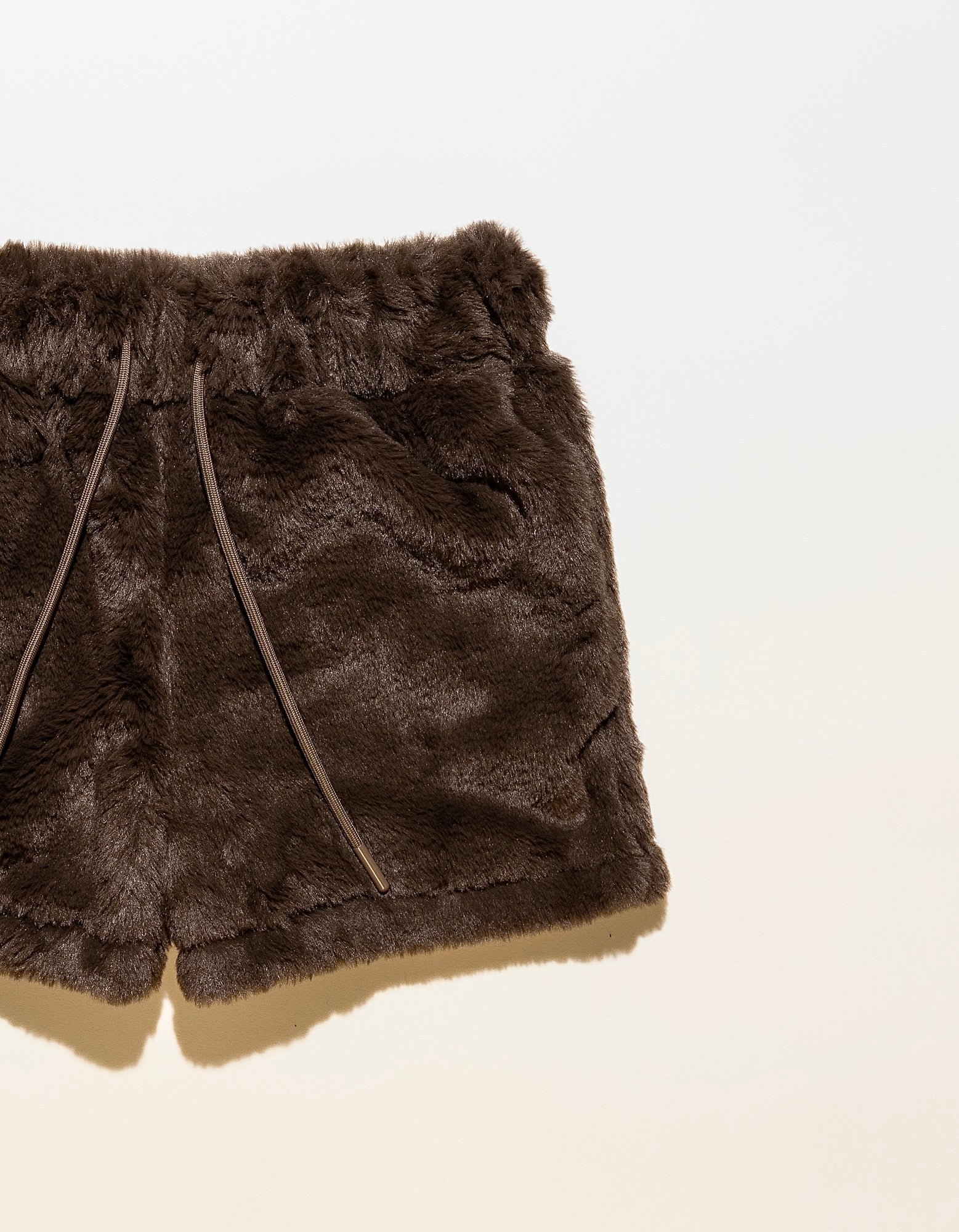 5" shorts in minky fur