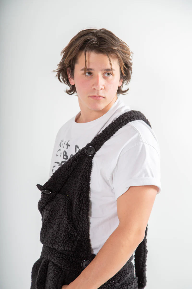 teddy sherpa overalls