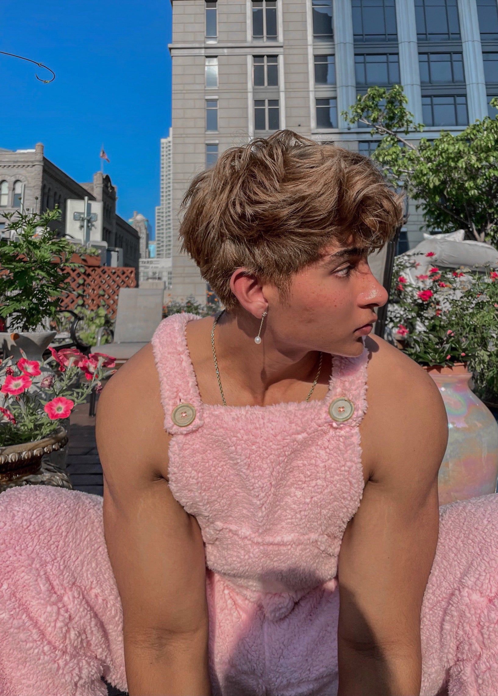 teddy sherpa overalls