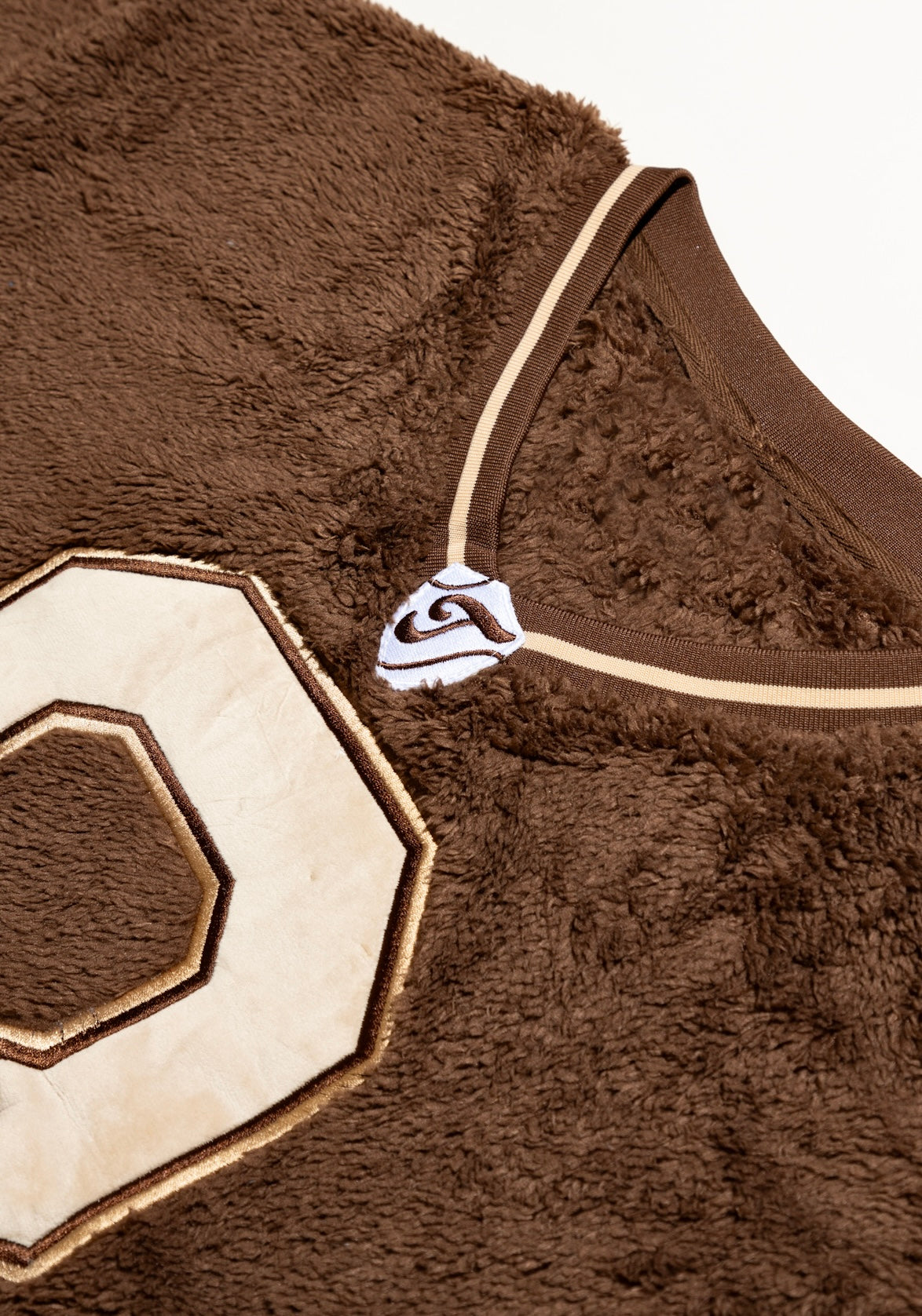 oversized football jersey in brushed fur