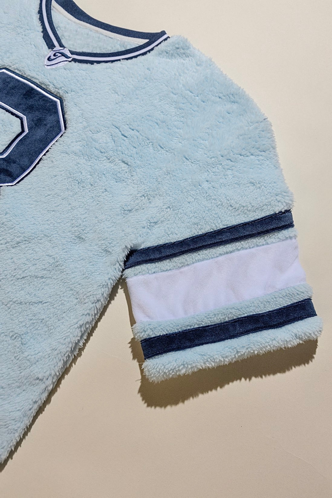 oversized football jersey in brushed fur