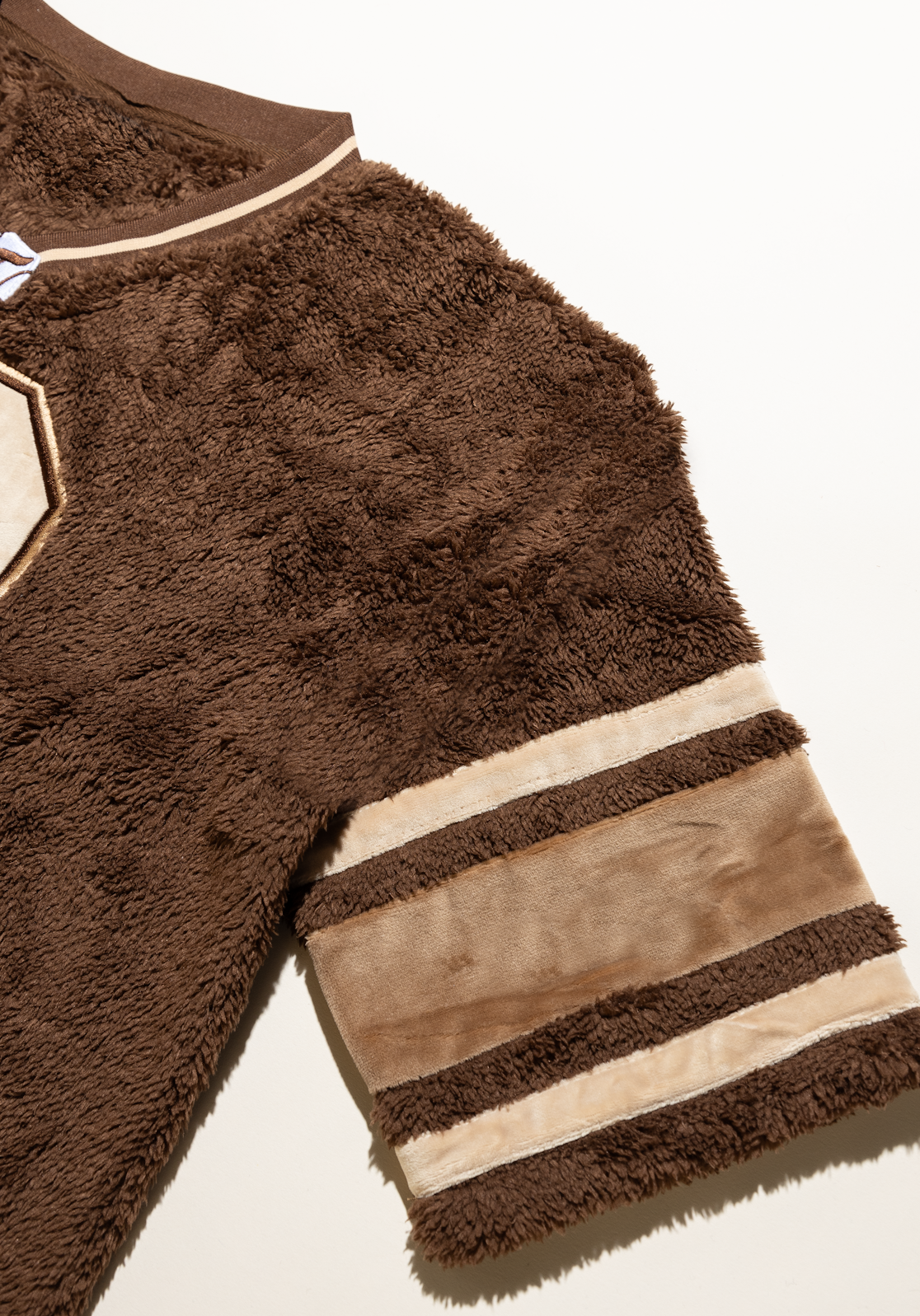 oversized football jersey in brushed fur