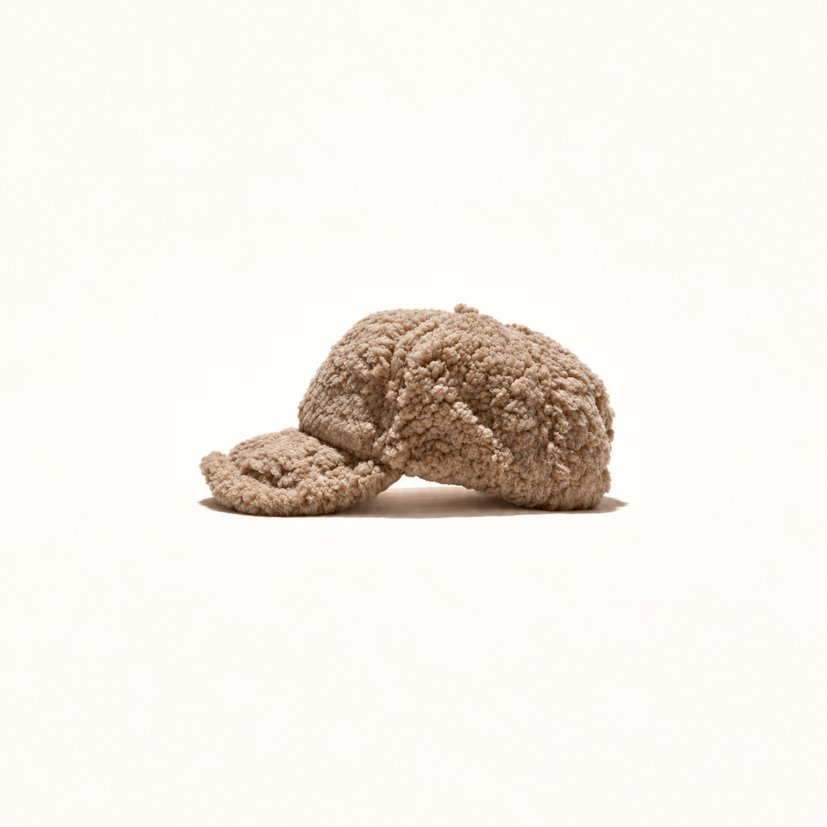 baseball cap in teddy sherpa