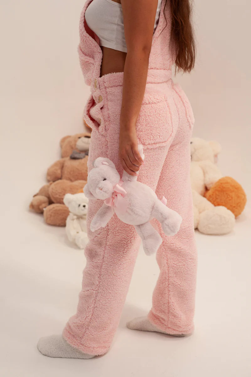 teddy sherpa overalls