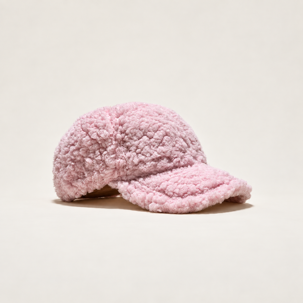baseball cap in teddy sherpa