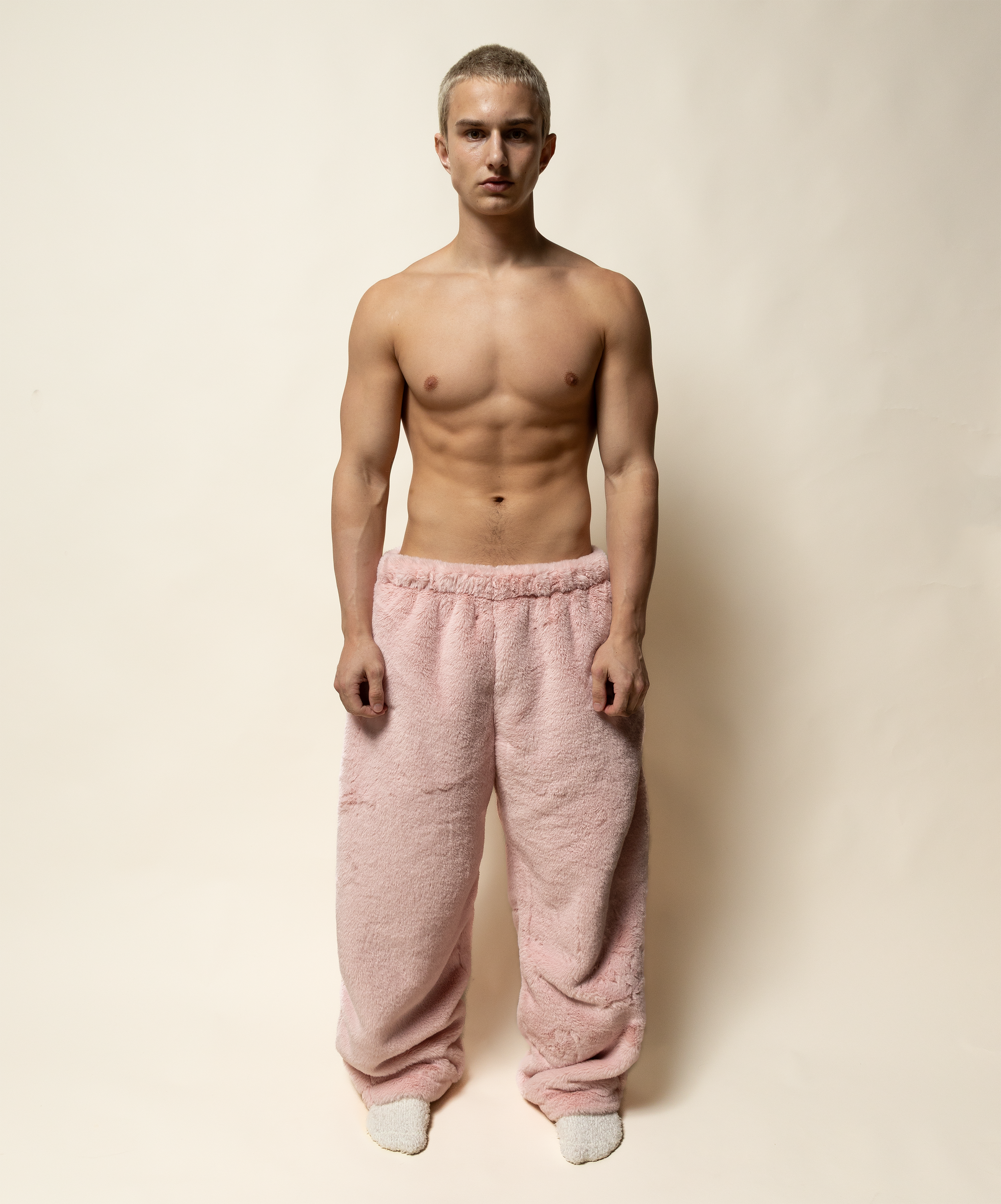 baggy sweats in minky fur