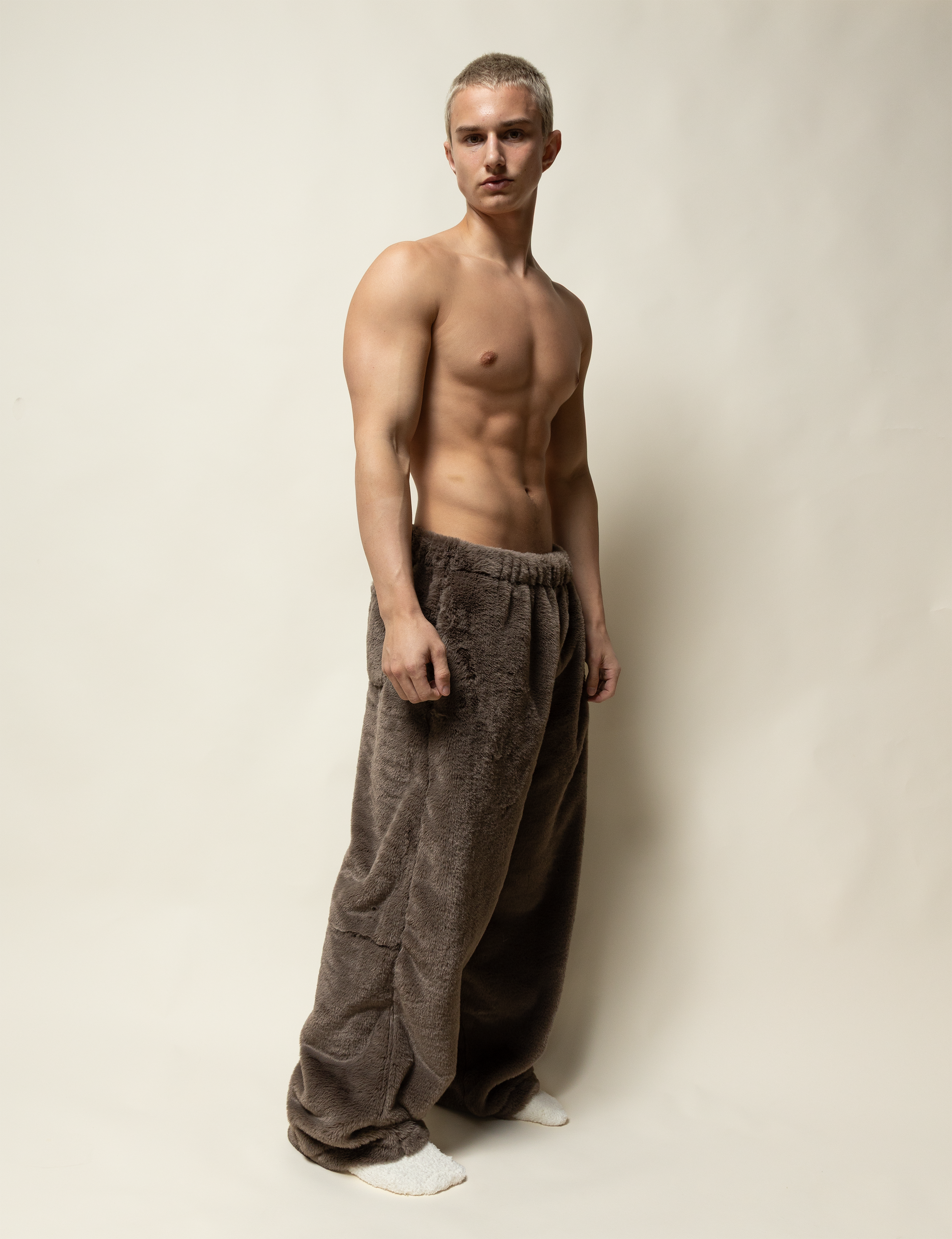 baggy sweats in minky fur