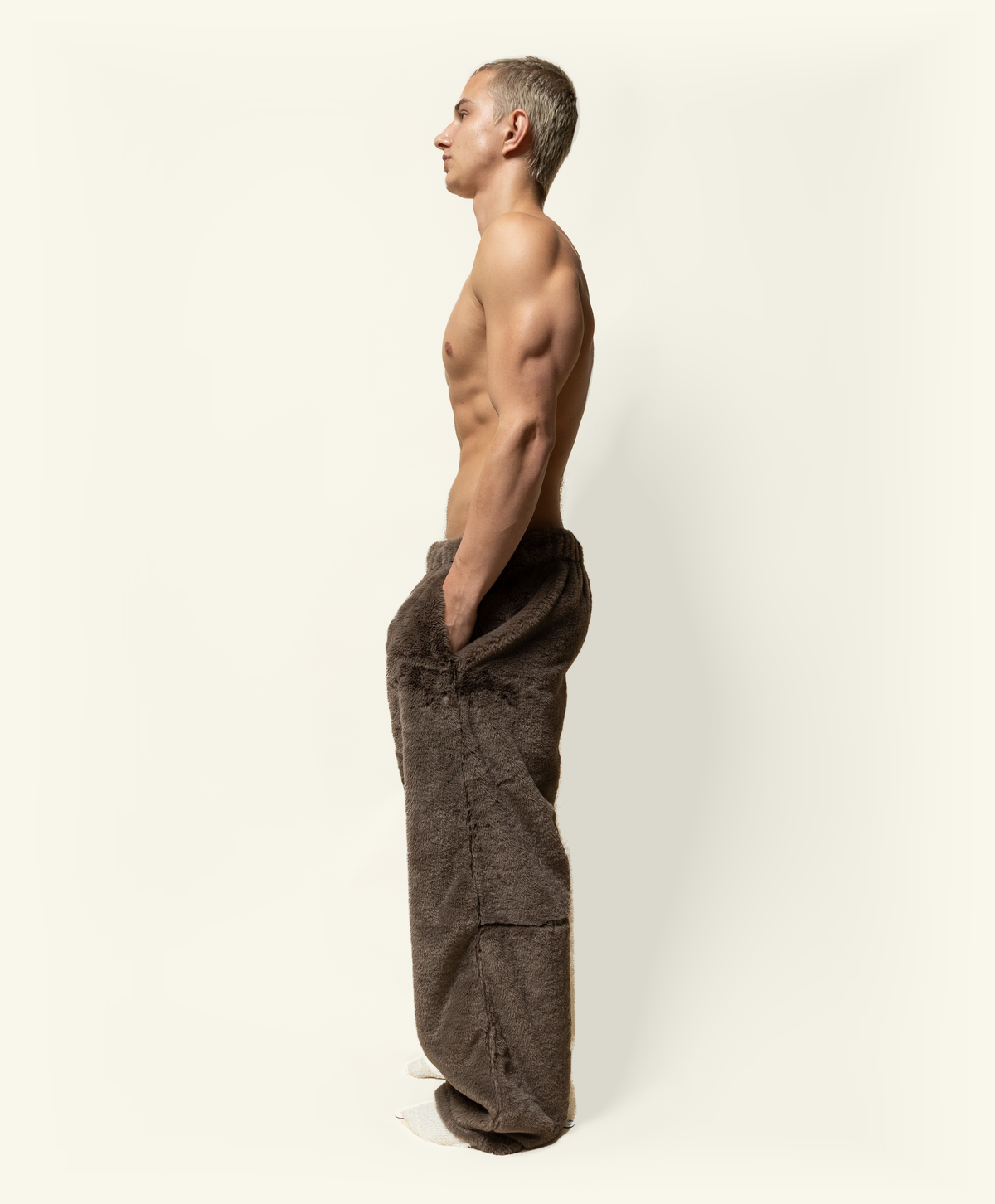 baggy sweats in minky fur