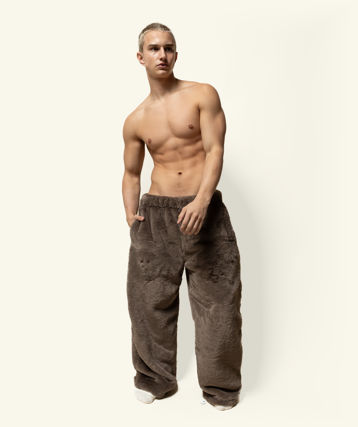 baggy sweats in minky fur