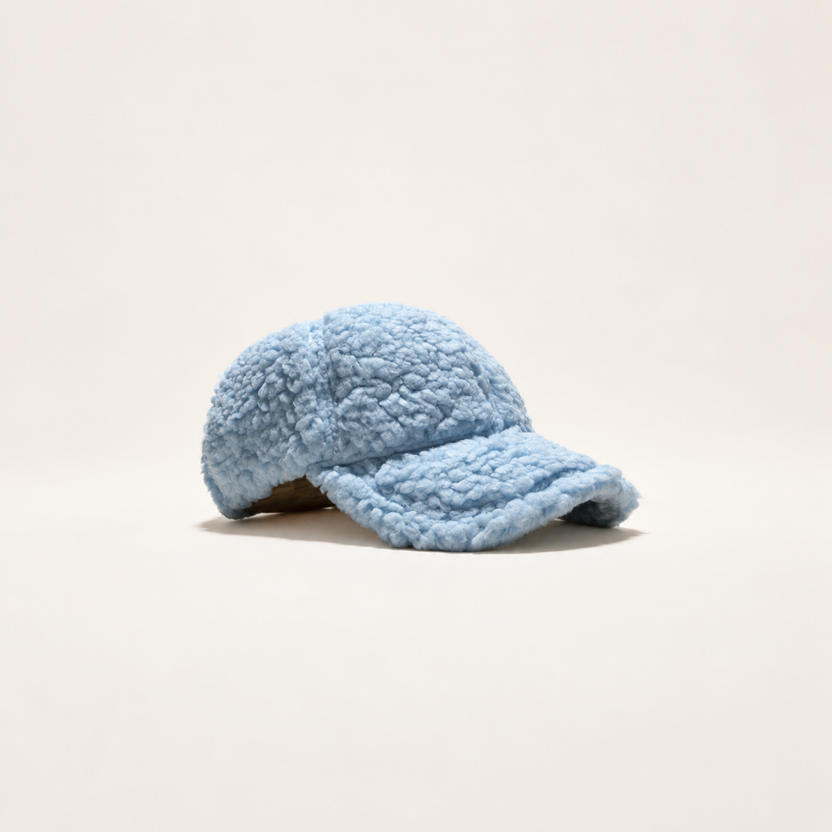 baseball cap in teddy sherpa