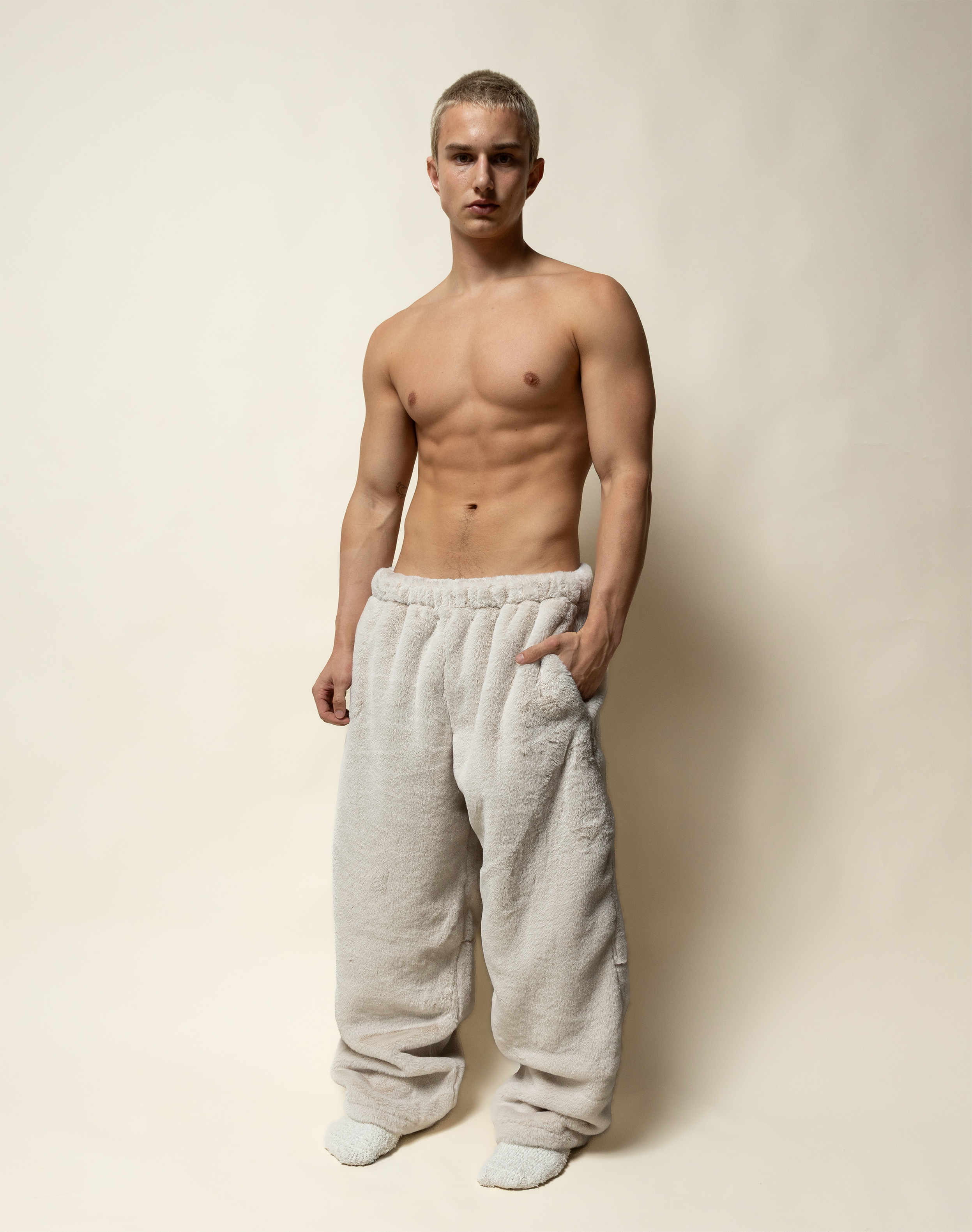 baggy sweats in minky fur