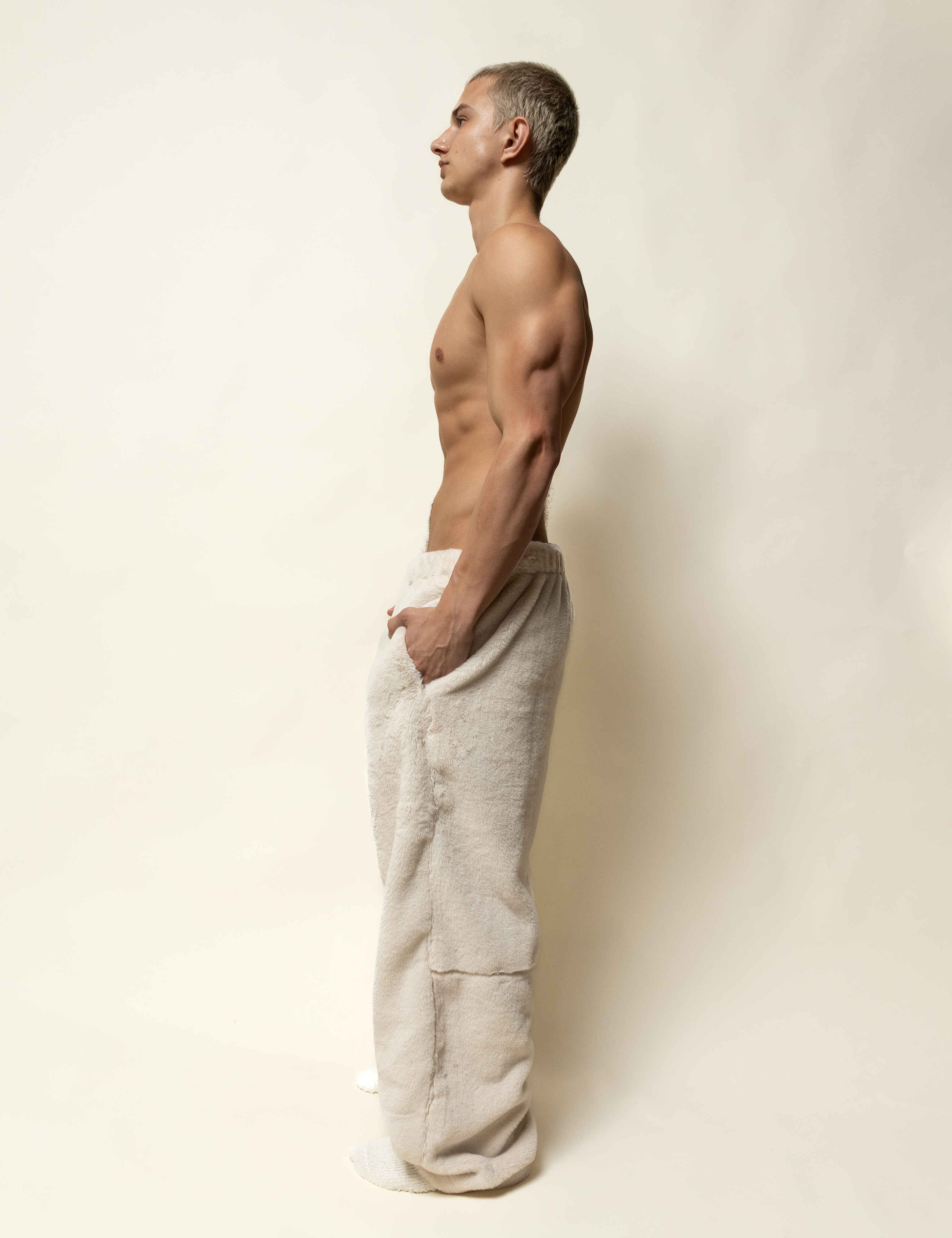 baggy sweats in minky fur