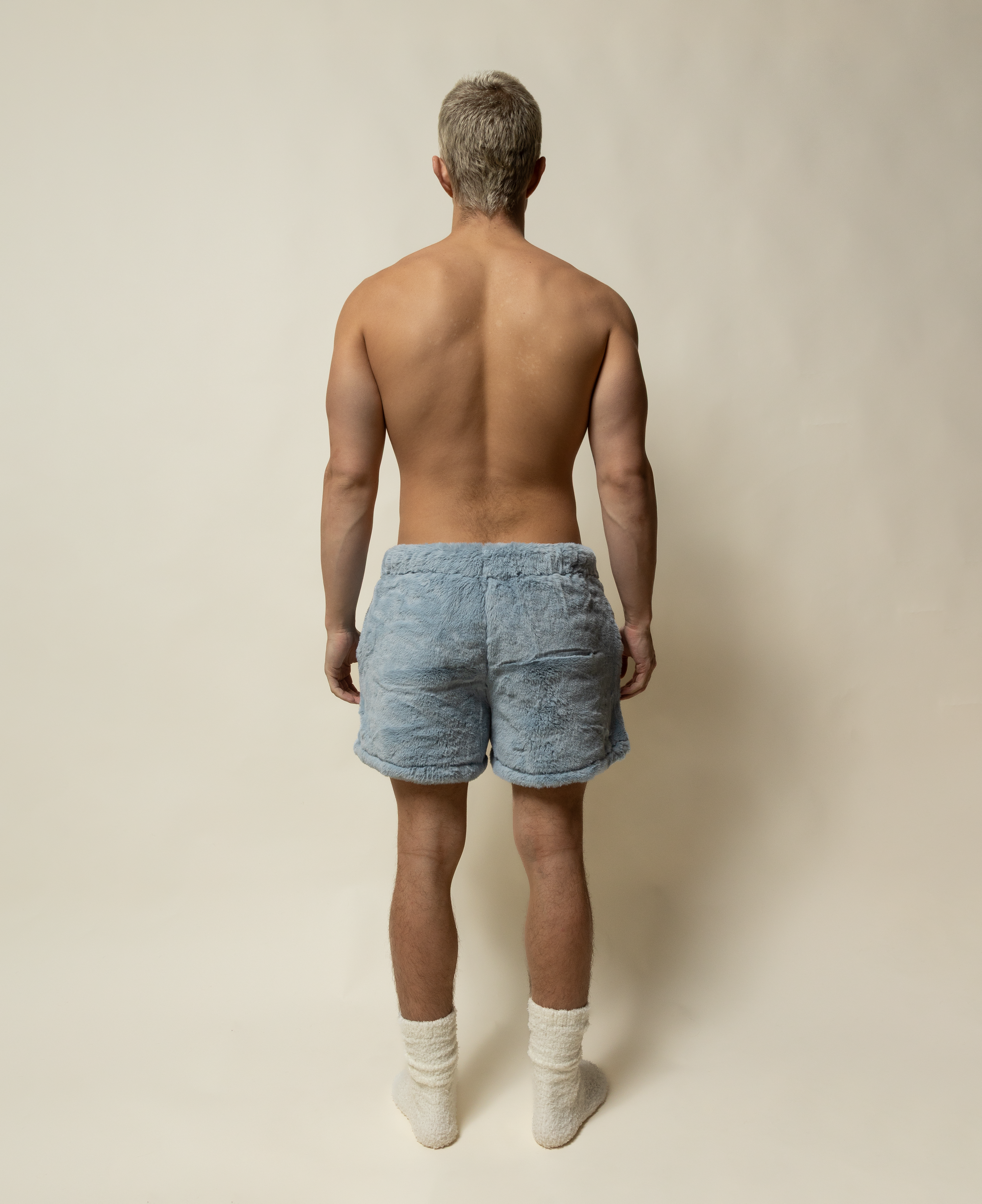 5" shorts in minky fur