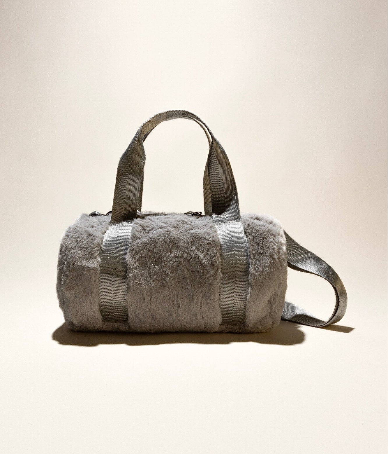 Fluffy Fur Mini Duffel - Stone