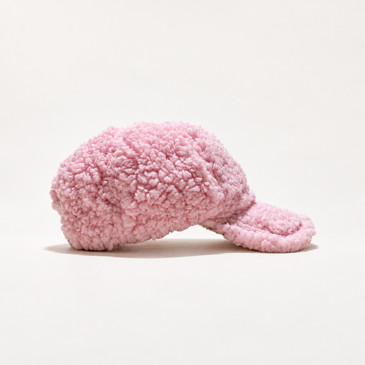 baseball cap in teddy sherpa