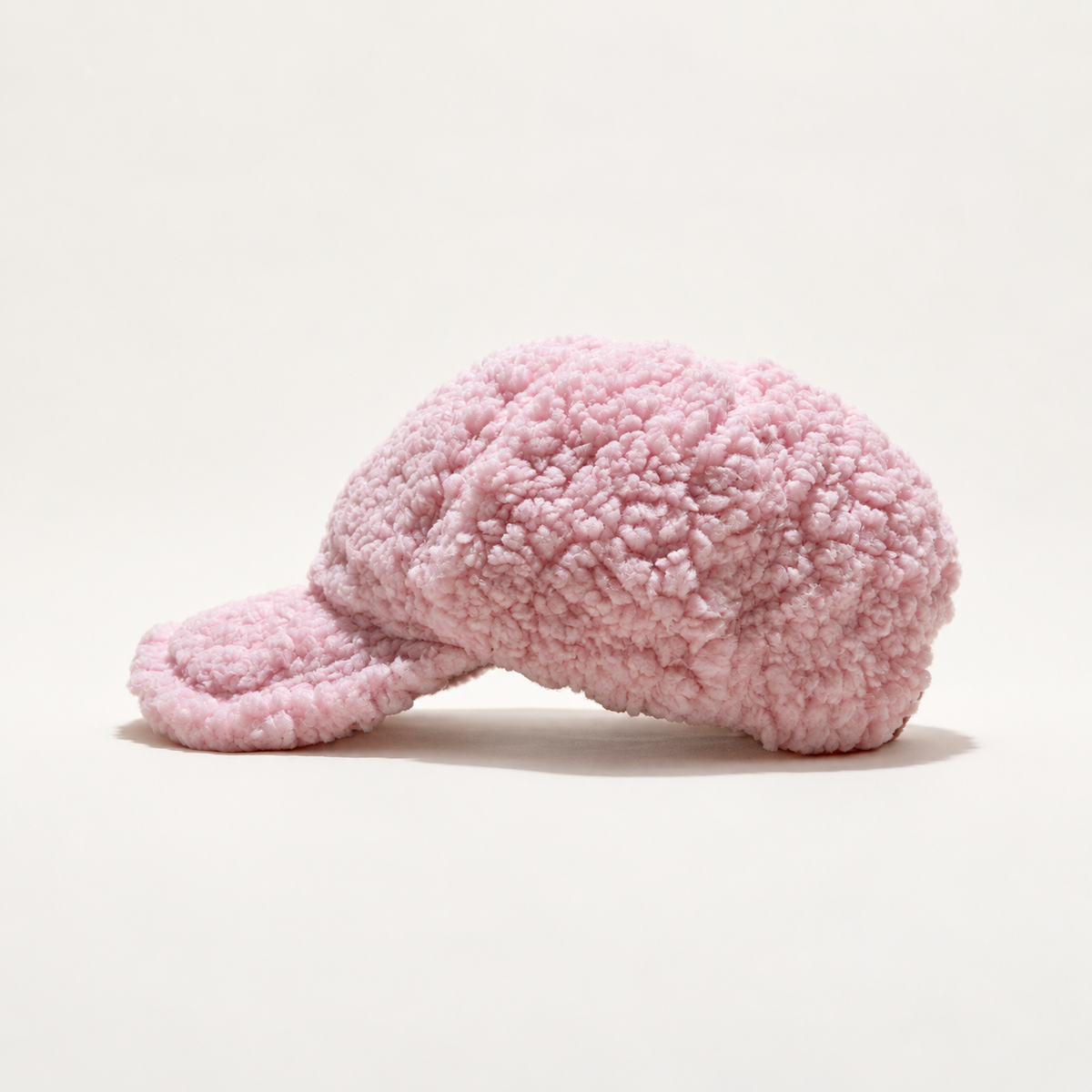 baseball cap in teddy sherpa