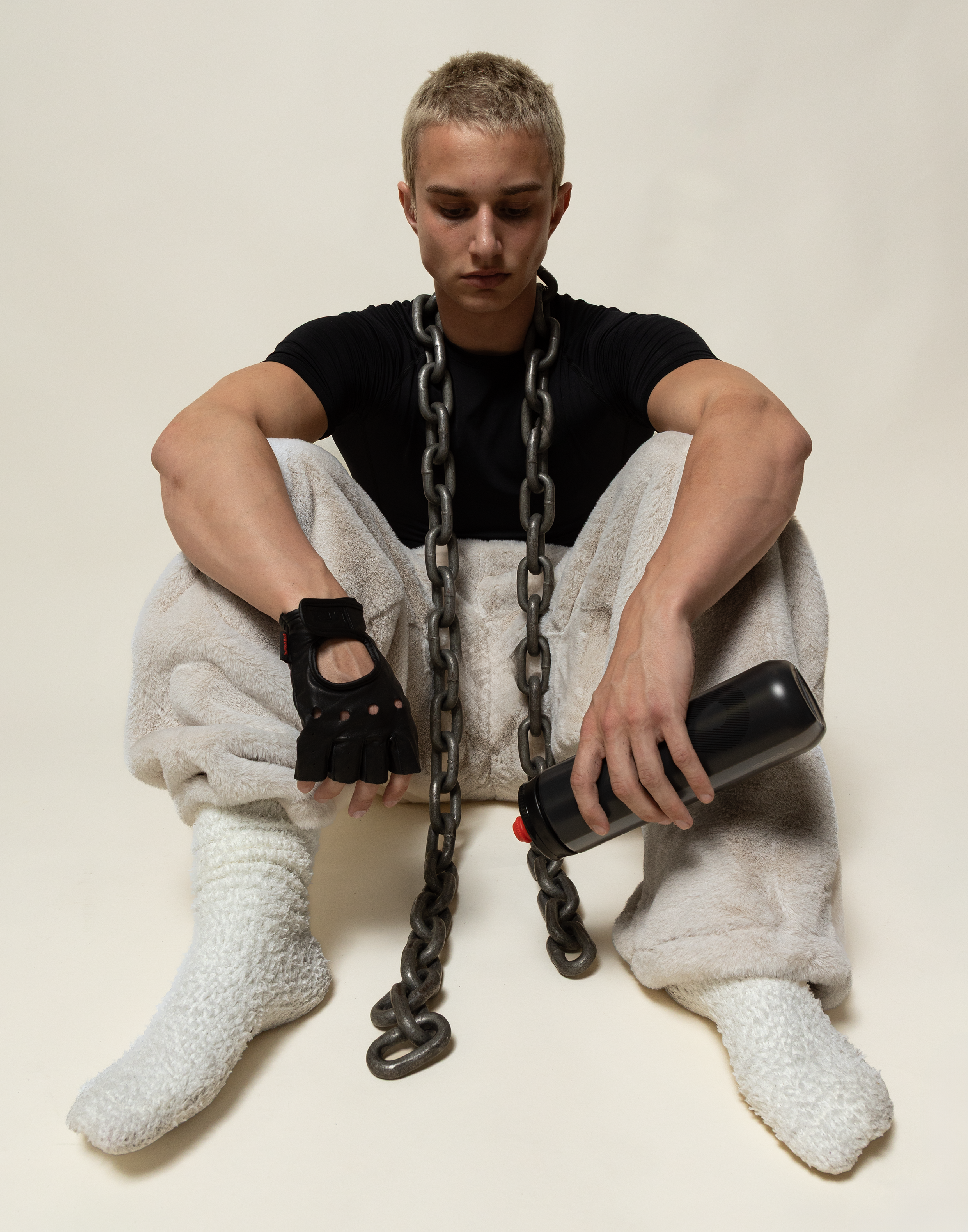 baggy sweats in minky fur