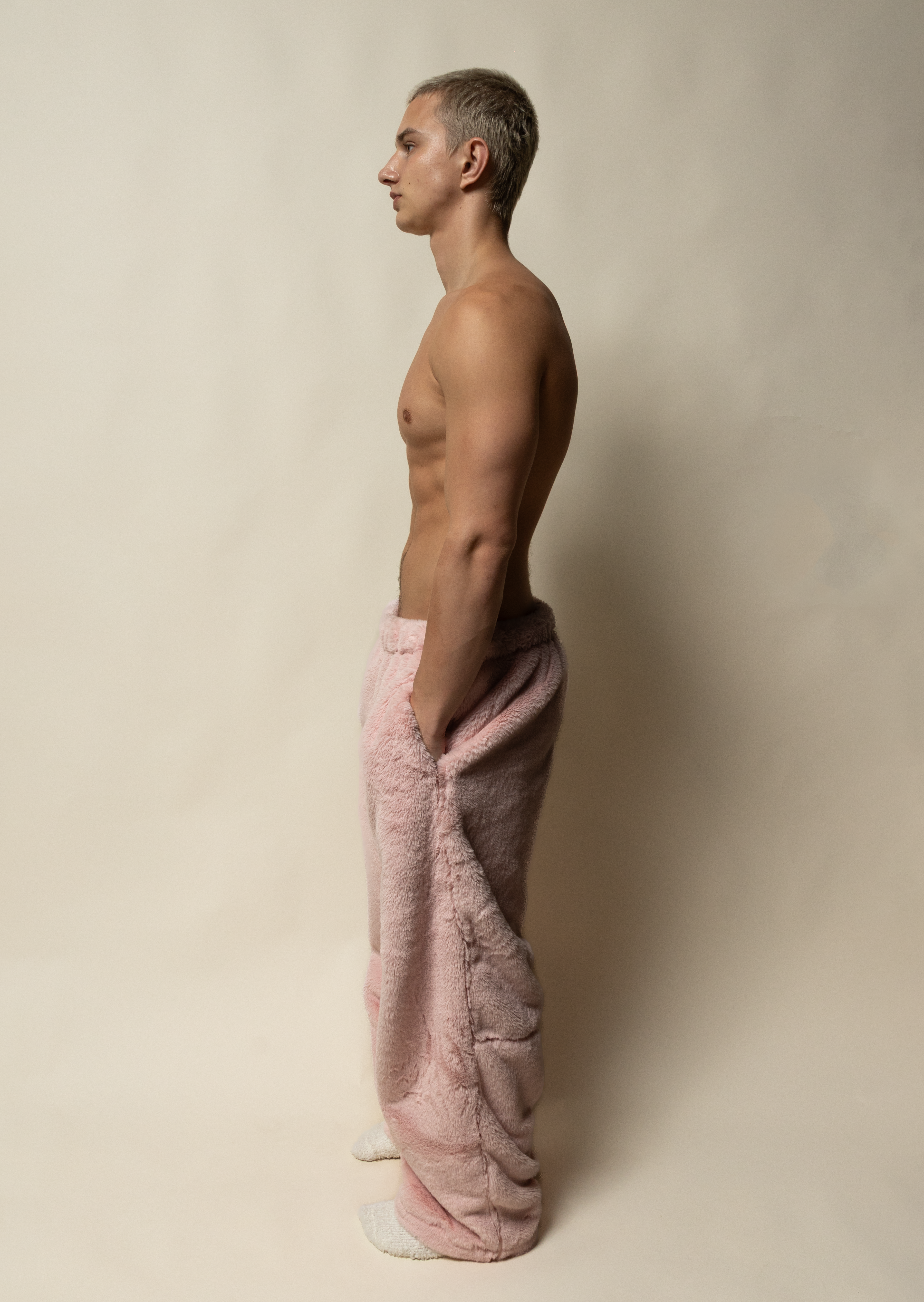 baggy sweats in minky fur