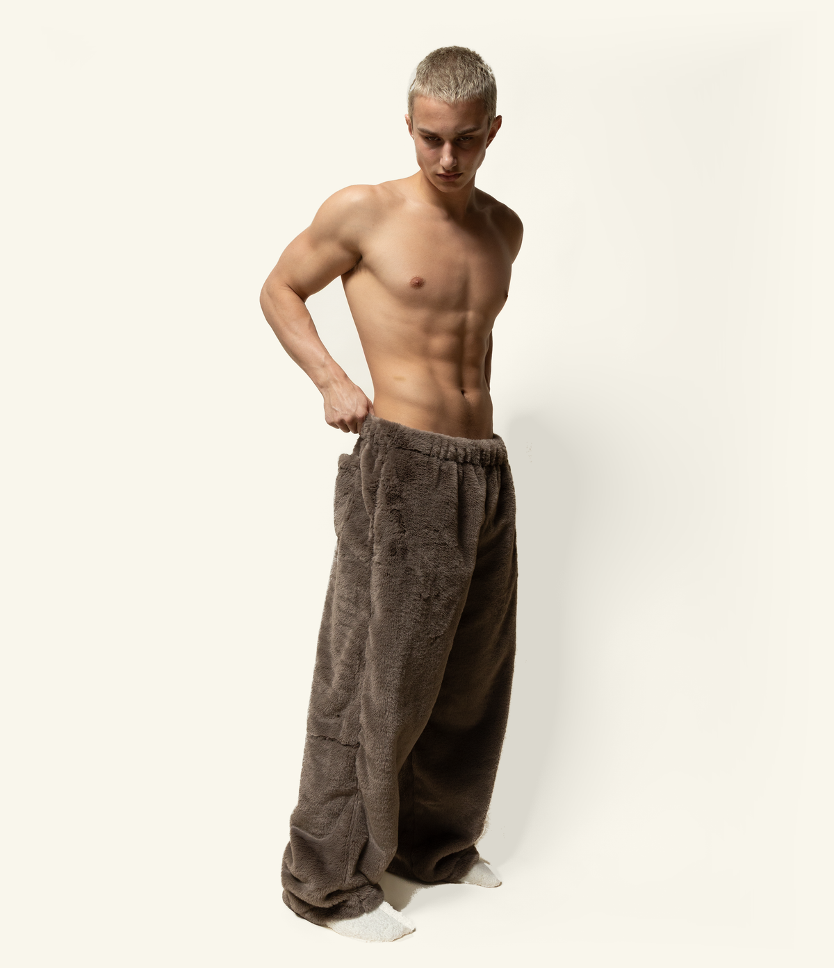 baggy sweats in minky fur