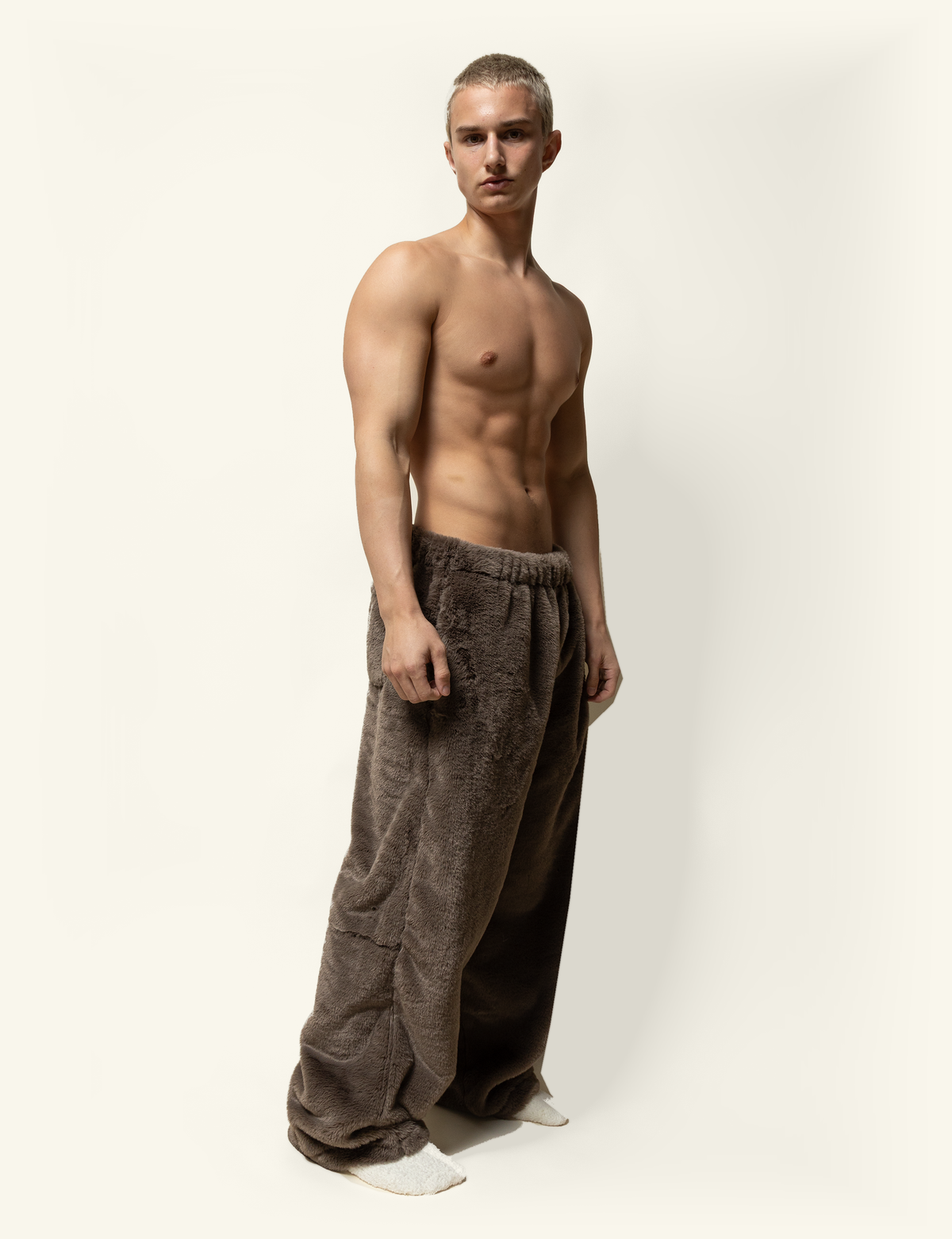 baggy sweats in minky fur
